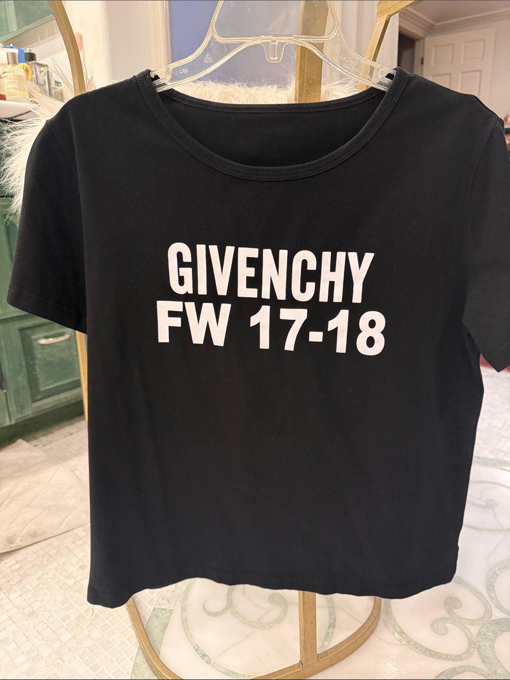 Givenchy Black Tee with White FW 17-18 Logo